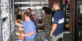 People operating the sound room in Del Mar TV studio